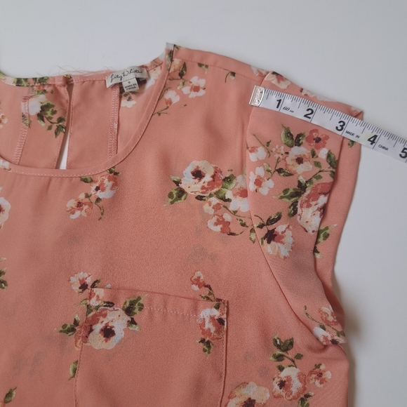 Lily White flowered blouse for women slim size S Polyester‎ - Picture 10 of 10
